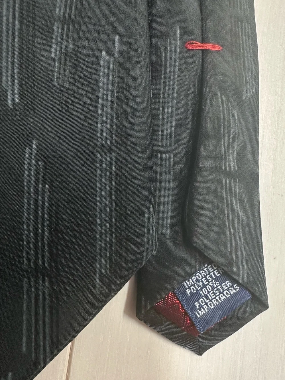 FUBU Black Tie with Gray Stripe Pattern